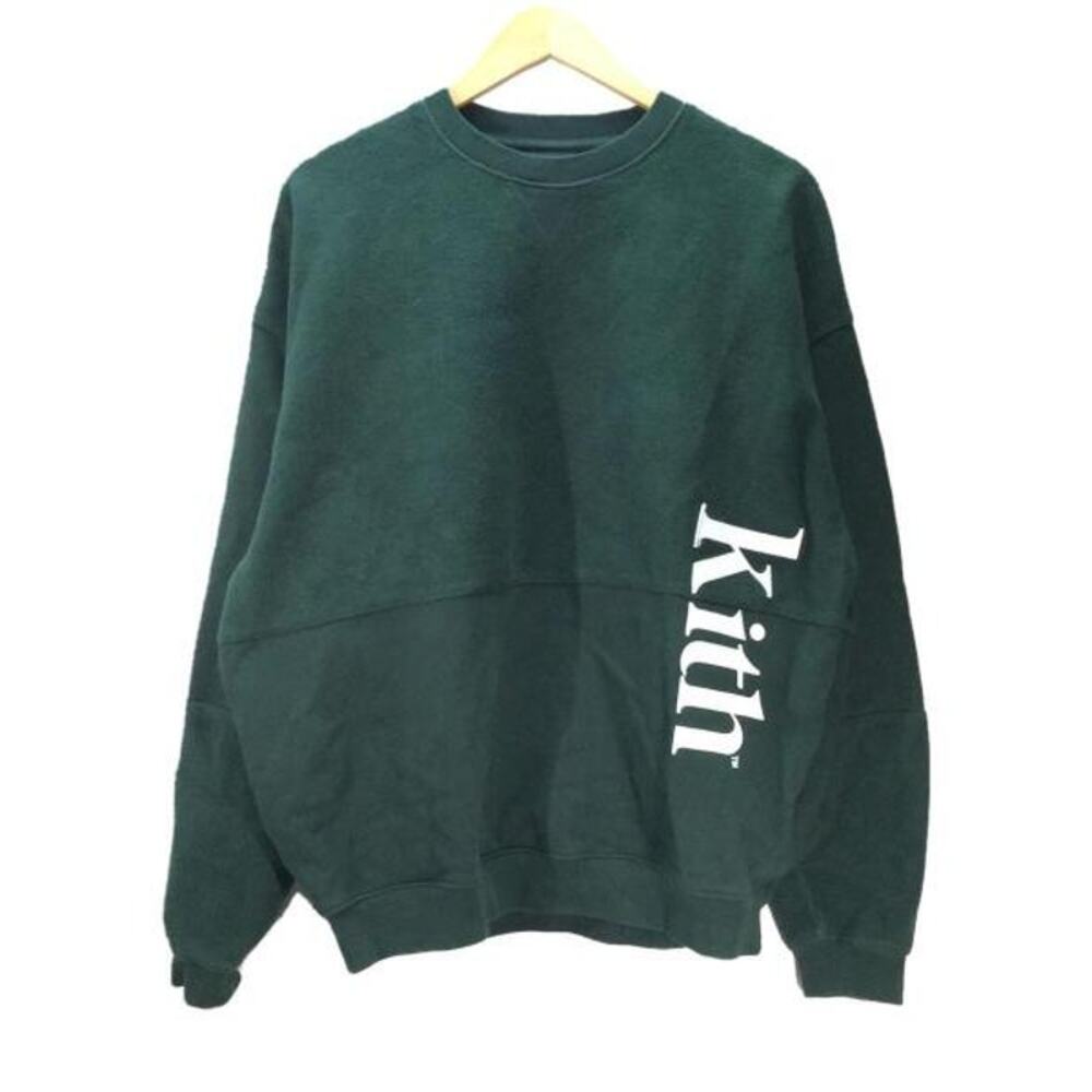 Kith Reverse Panel Pullover Crewneck Sweater in Green - Men's size Small